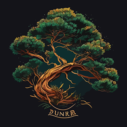 vector logo of a juniper tree