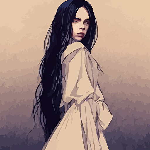 fashion model billie eilish wearing wedding dress art hokusai greg rutkowski wlop high detail comic sharp vector lineart dramtic lighting artstation trevor henderson rossd raws cinematic dramatic