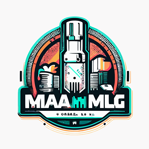 a vector art logo for a brand called Miami Crypto Labs in the style of cyberpunk and miami vice. white background