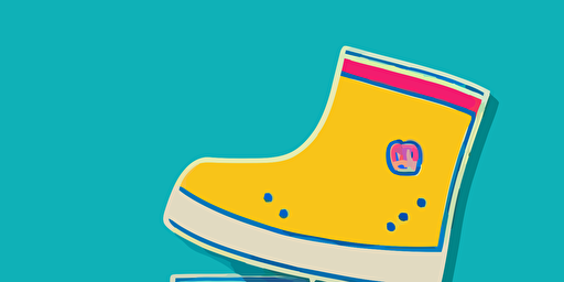 a mascot logo for an infant rain boots and socks brand, simple, vector
