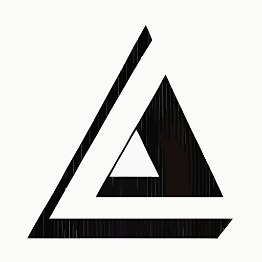 very simple logomark based on letter A, flat vector, black and white