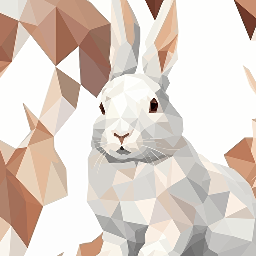 a bunny, high quality seamless pattern vector low polygon, white background
