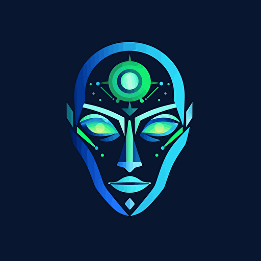 light year logo,green and blue palette ,,artificial intelligence,vector