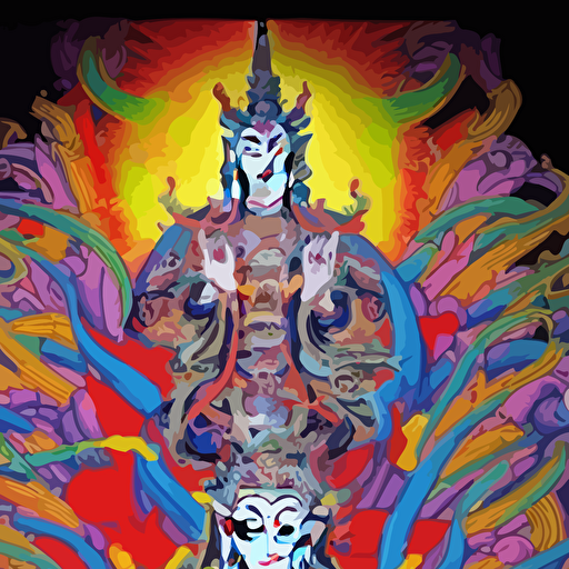 epic graffiti mural 1000 armed quan yin deity colorful dynamic style hownosm james jean ultimate collab epic unreal engine 5 coming life popping wall 3d