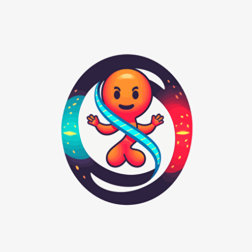 a mascot logo of a genetic strand, simple, vector
