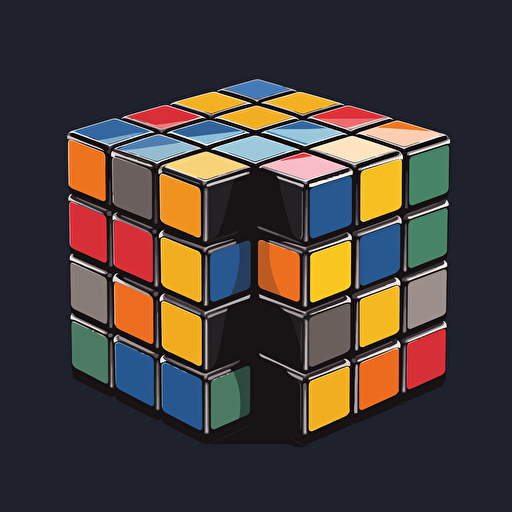 rubik's cube 3*3 in vector