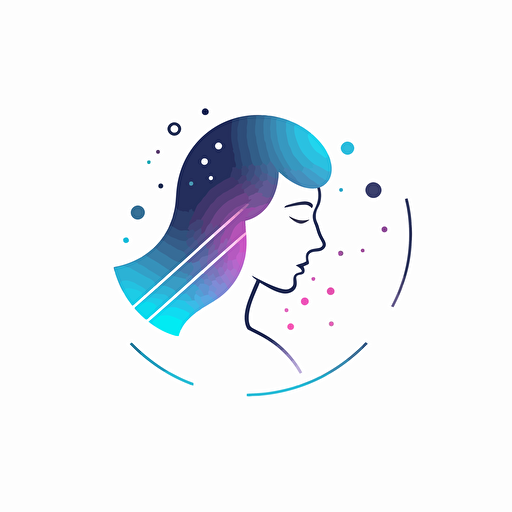 simple vector abstract logo for horoscope astrology reader, whie background