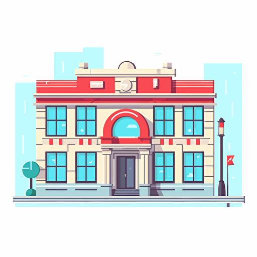 flat vector illustration of a bank facade