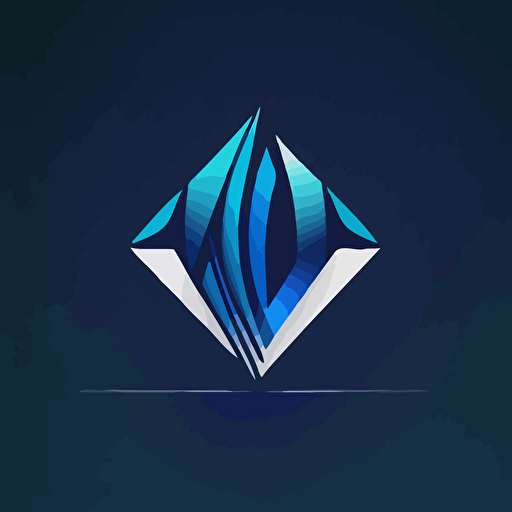 A clean, elegant logo for a company with abstract geometric shapes, blue in colour. SVG, flat shading, solid background, vector illustration.