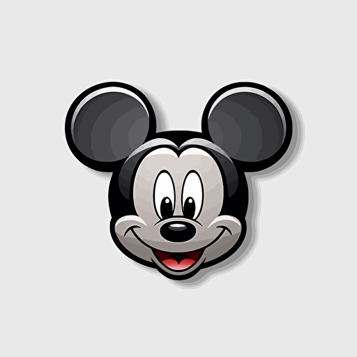 disney mickey ears, cute, illustration, vector, die cast sticker, white background