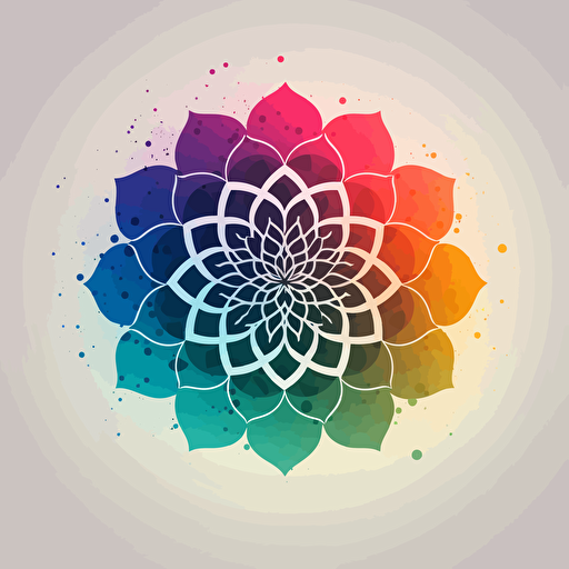 flower, meditation, ZEN, geometric, vector, flat design, minimalism. rgb, gradient