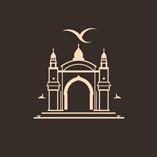minimalist, modern logo for gateway of india in vector style