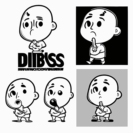 "IDS" logo, icon, Many Sides view, comic vector illustration style, flat design, minimalist logo, minimalist icon, flat icon, adobe illustrator, cute, Black and white, white background, simple, Swiss Logo Design