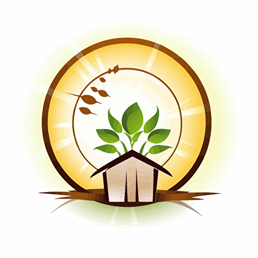 "home seed" logo, Sol Sender style, vector art, 2d, flaat design,