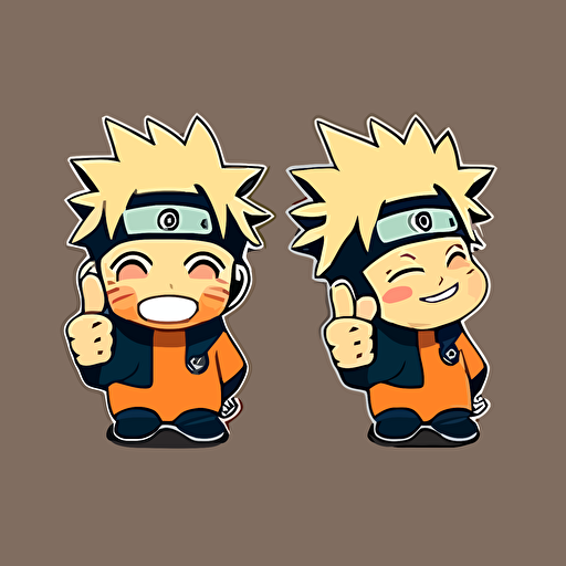 cool cute and funny Naruto vector face smiling thumbs up