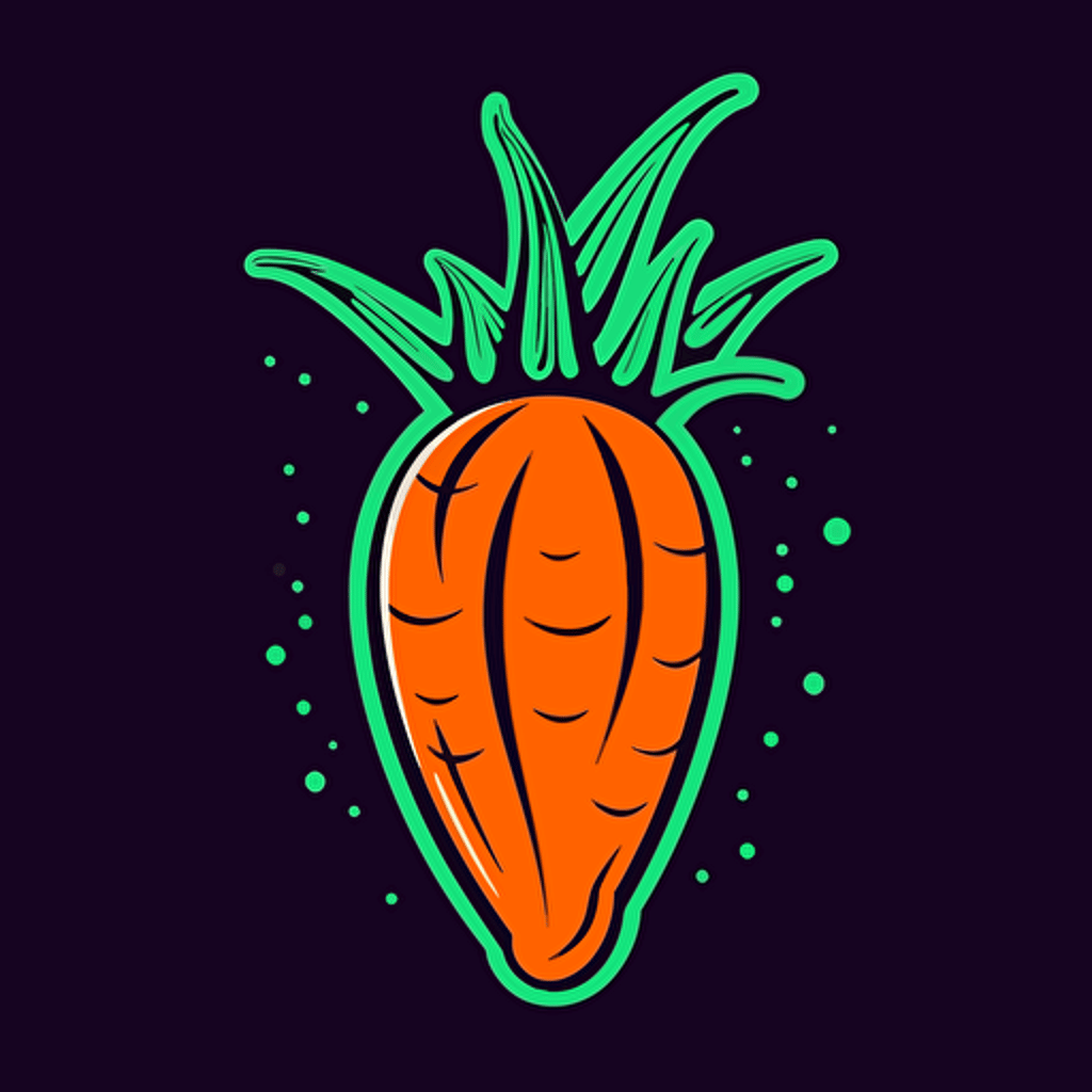 a logo of a carrot 2d vector