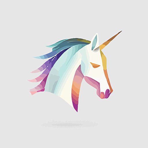 minimal logo with unicorn face,simple,Geometric, mandalacolor, emboss,Morning Lighting,white background,Vector,