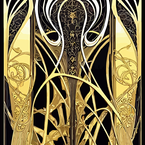 source future growth dramatic elaborate emotive art nouveau styles emphasise beauty transcendental seamless pattern symmetrical large motifs hyper realistic 8k image 3d supersharp art nouveau curves swirls metallic reflective surfaces glittery iridescent black colors gold accents perfect symmetry iridescent high definition sci fi octane render maya houdini light shadows reflections photorealistic masterpiece smooth gradients high contrast blur sharp focus photorealistic insanely detailed intricate cinematic lighting octane render epic scene 8 k