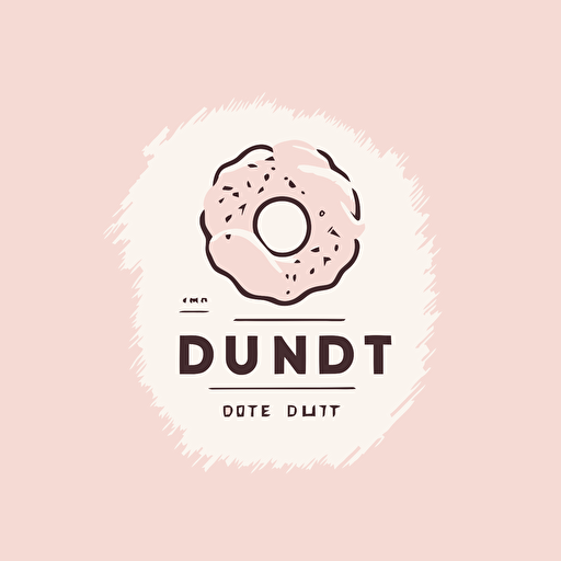 Vector minimalist modern logo concept with elements donuts, desserts, pink colors