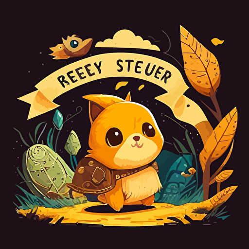 a seeker's journey. Cute, happy, vector, game design.