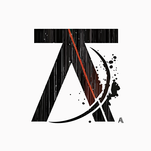 a lettermark of letter A, logo with sinusoidal decay function, vector, minimalist,