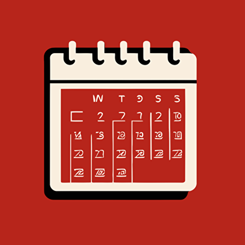 simple logo of a calendar, red, simple, vector