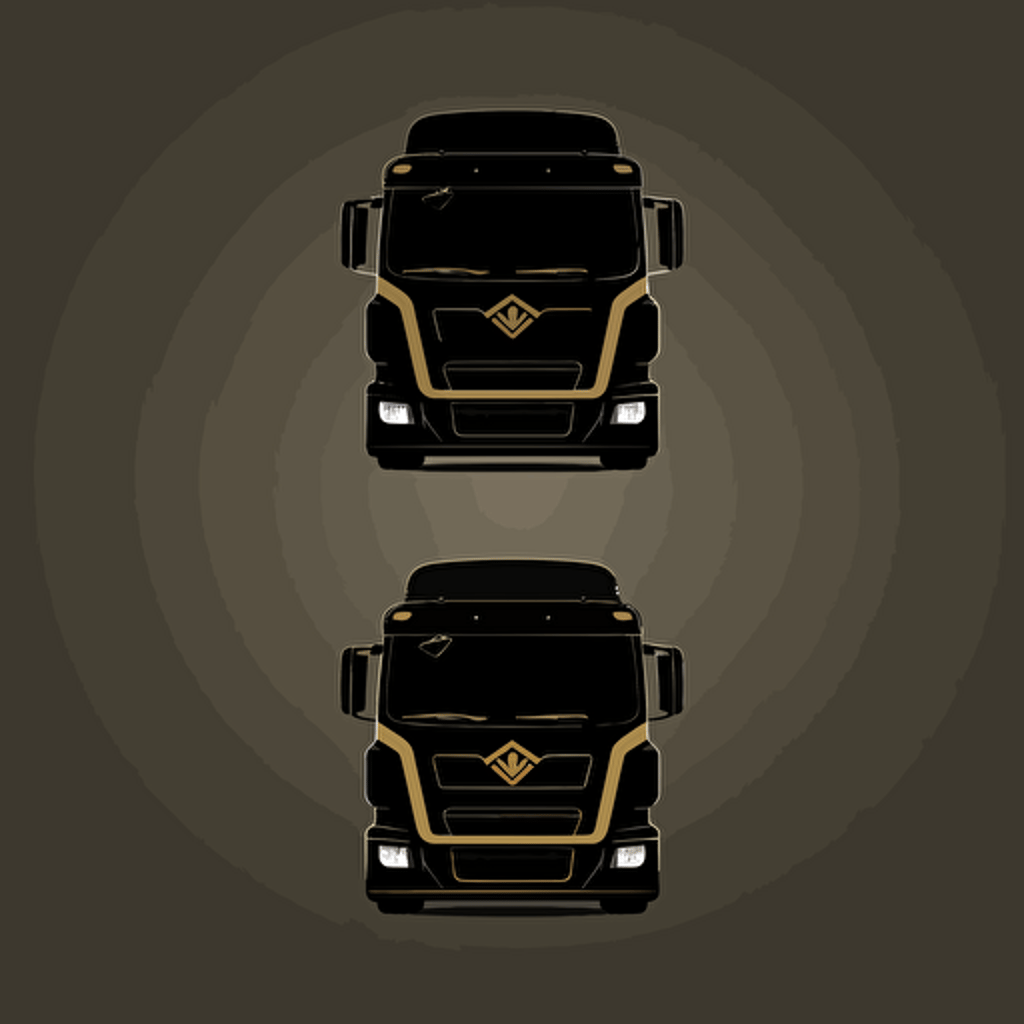 minimalist vector logo for truck company dark & gold