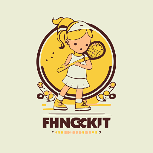 tennis logo for kindergarden in the style of jeremy lipking, minimalist flat vector image