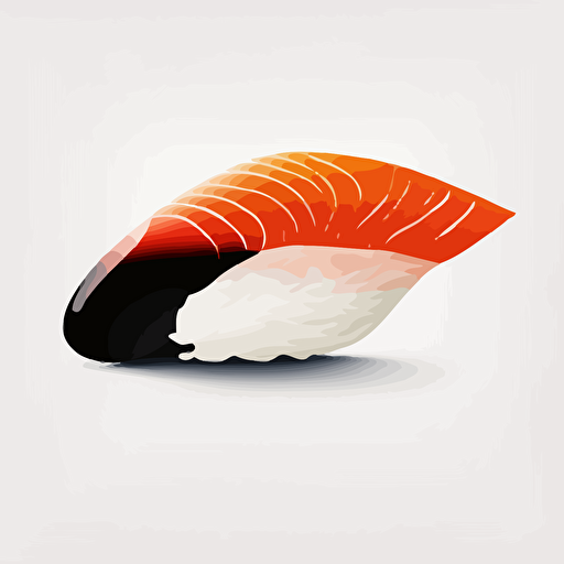 One nigiri, minimalistic design, vector art, white background