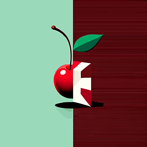 juxtaposition illusion cherry Ivan Chermayeff-inspired, minimalistic vector logo