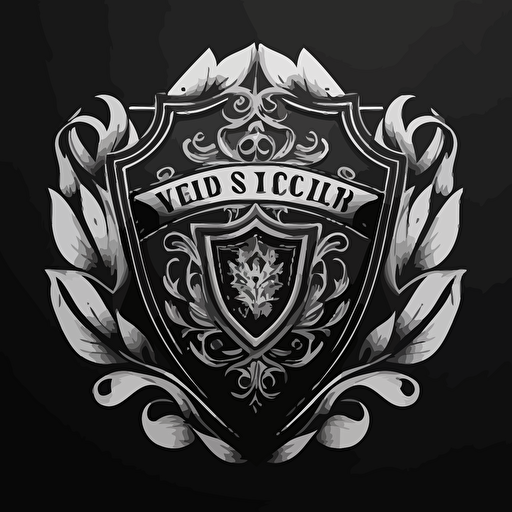 A shield vector logo surrounded by flames for ‘FIRE RESCUE VICTORIA’. simplified details. black and white only