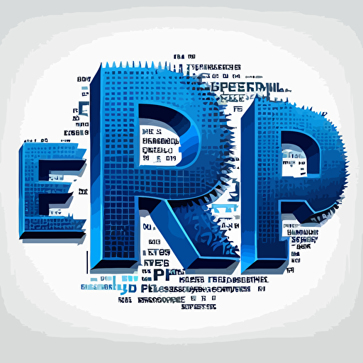 textual logo with the letters "F", "R","E" and "D" in sequence, monospaced programming font, vector, color blue, white background