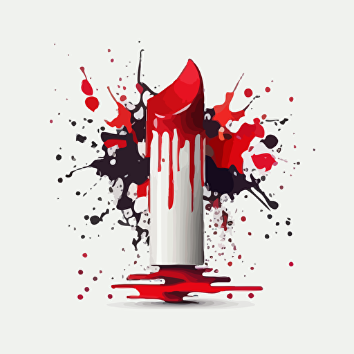 lipstick logo that pops out, vector illustration on a white background