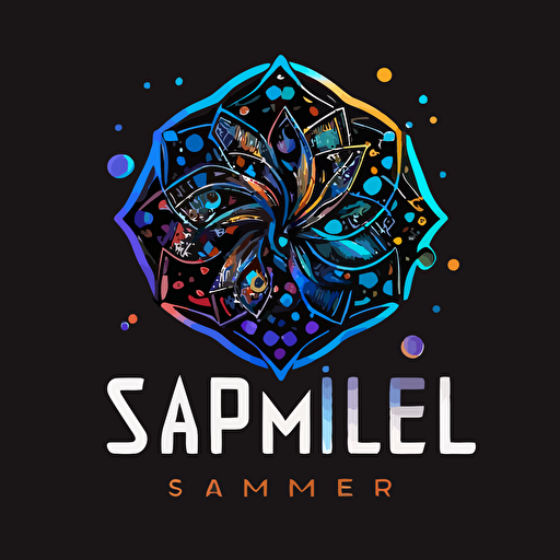 a logo for an art and science AI company, simple, vector, Psychedellic Art