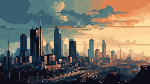 a oil painting vector City of Jakarta