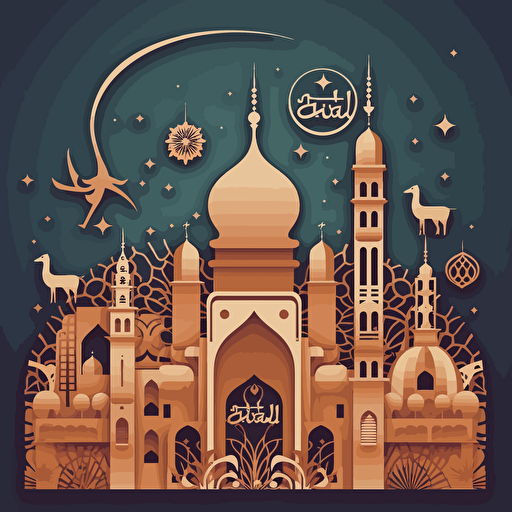 eid mubarak, paper cutout,illustration,vector