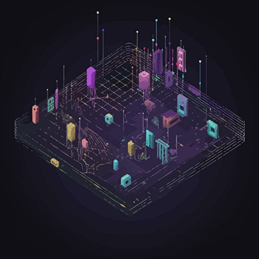 data network. minimal vector design. isometric view.