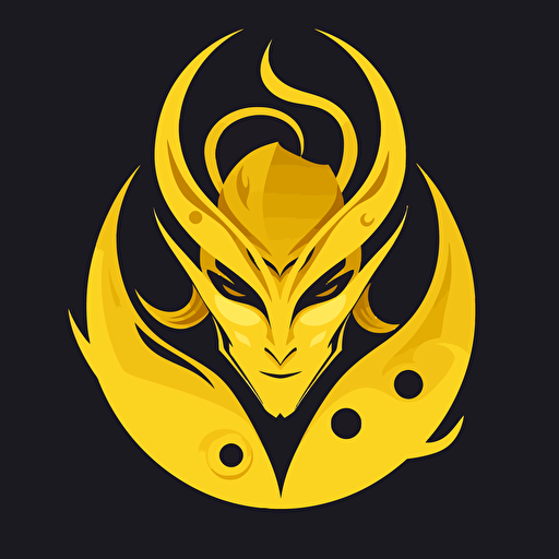 yellow djinn esport logo, vector, adobe illustrator, simplified, no text