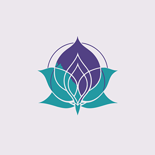 vector minimal logo, spiritual evolution, simple, blue turqoise purple