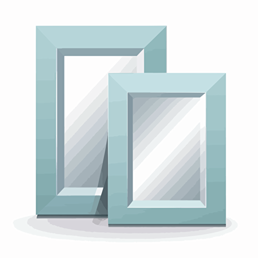 Simplified flat art vector image of a square-shaped mirror on white background 3