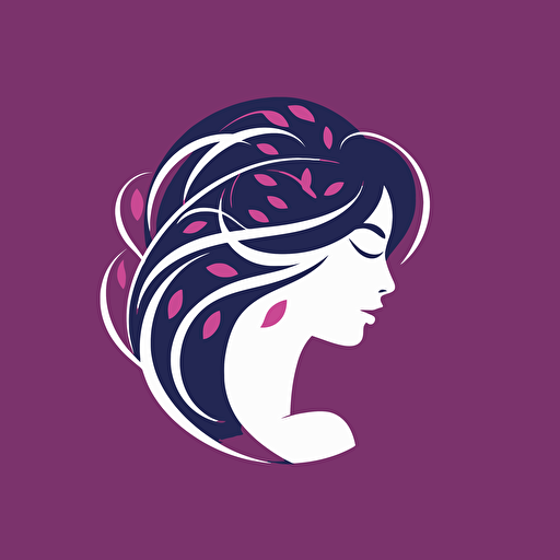 simplified vector syle hair beauty logo