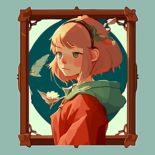 2d vector, anime, studio ghibli, tarrot card, portriat