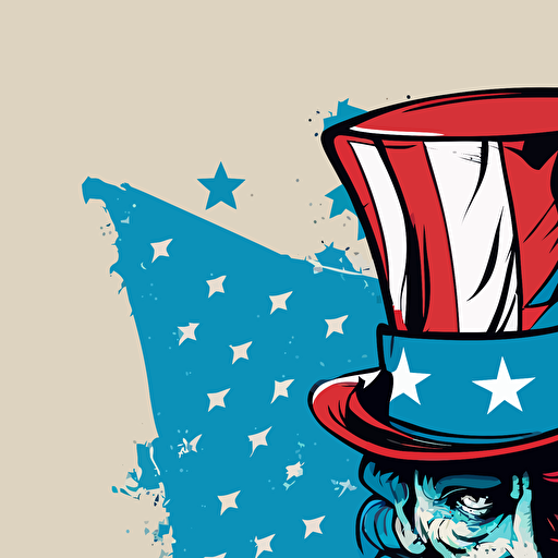 Uncle sam doodle vector ilustration