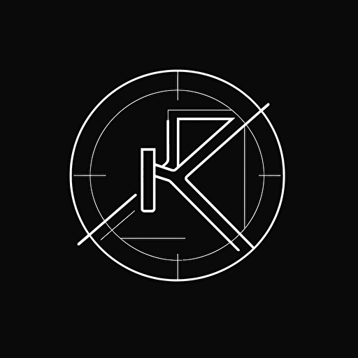 high-quality vector outline logo abstract minimalist with letter K ar 16:9