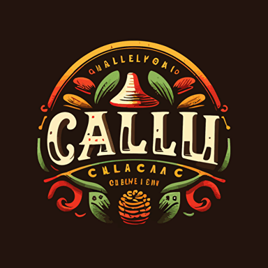 Al Chile brand logo, vector, 2D, flat, hand lettering, simple, mexican hand lettering style, colorful, mexican tacos stand