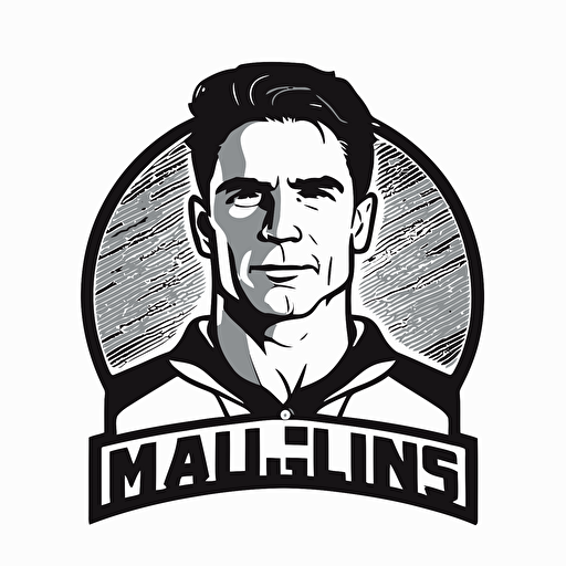 An NFL coach, sports logo style, vector, white background, simple