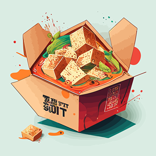colorful vector art, stinky tofu
