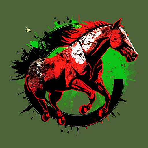 horse playing xbox, logo vector, flat image