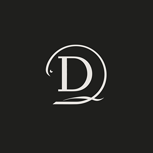 letter D logo, lettermark, script typeface, vector simple