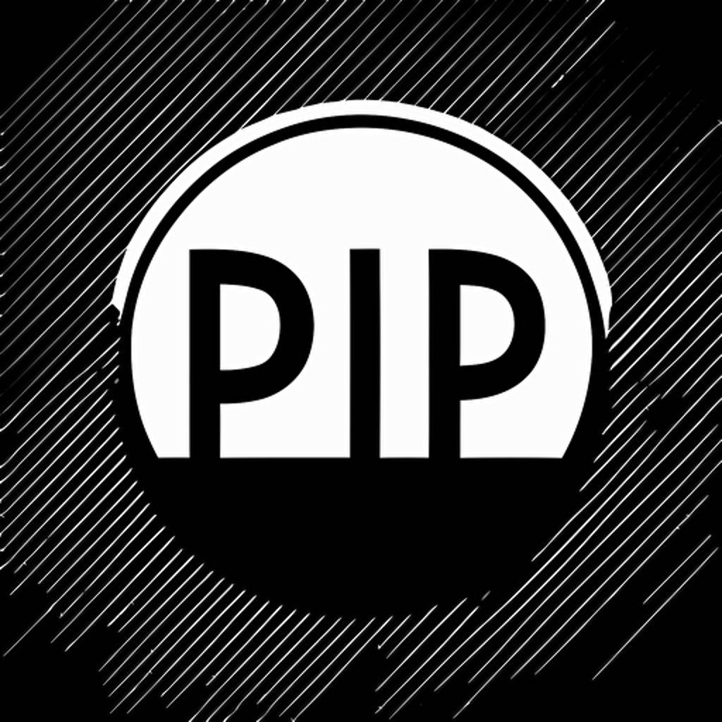 a minimilaistic black and white circular wordmark logo for the word Pit, simple, vector, no shading detailsa black and white wordmark personal logo for the word Pit, simple, vector, no shading details, hd